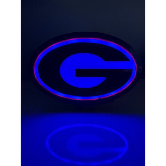 UGA Georgia Bulldogs Multicolored LED Light Box with Effects Remote and Stand - Picture 3 of 11